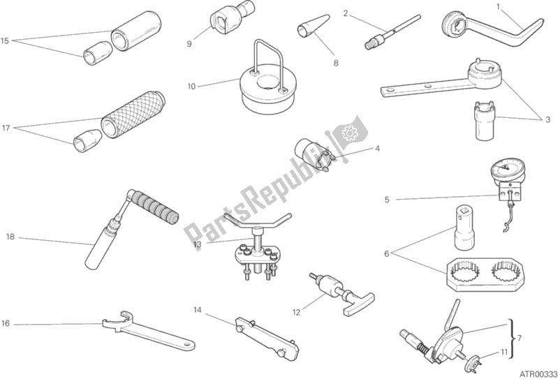 Todas las partes para 01a - Herramientas De Servicio De Taller de Ducati Diavel FL Brasil 1200 2016